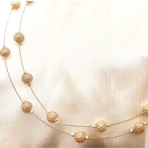 White Stag silver-tone double-strand illusion necklace